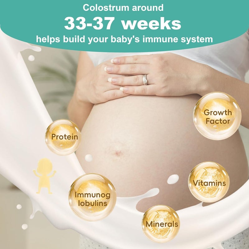 Tenmonth طقم جامع الكولاستروم لجمع حليب الثدي مع حقيبة تخزين، حاوية كولاستروم محمولة جاهزة للاستخدام، خالية من BPA 0.1 أونصة/4 مل، 6 قطع - Image 2